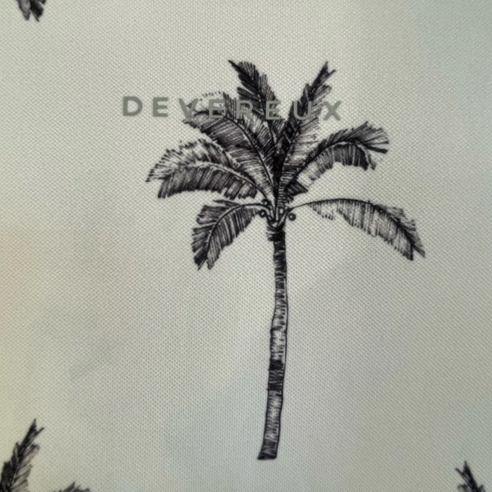 🖤⛳️NWOT DEVEREUX golf polo shirt size L in cool palm tree pattern in black/white - Picture 4 of 5